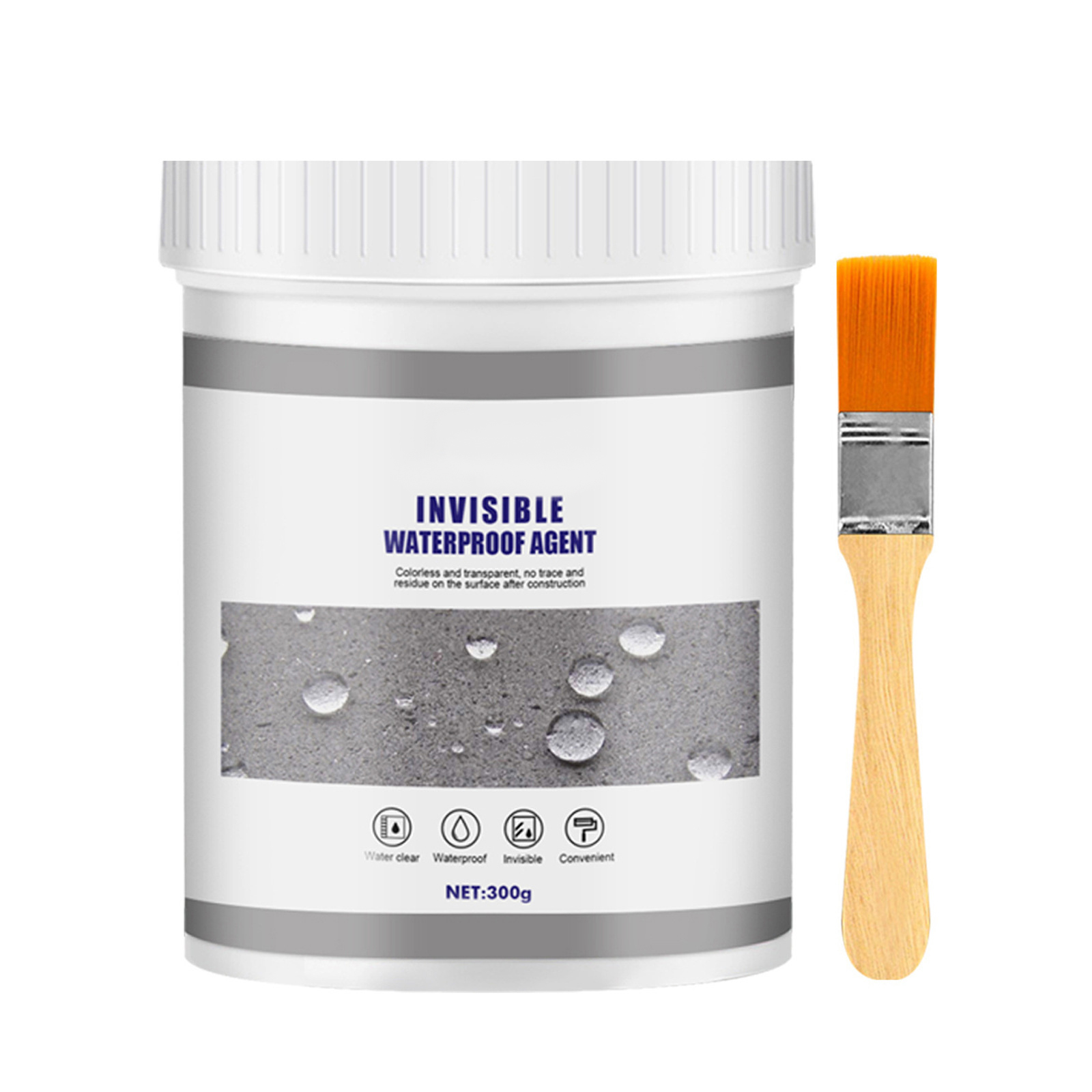 300/600/900/1200G Waterdichte Coating Afdichtmiddel Transparante Lijm Met Borstel Onzichtbaar Anti-Lek Dak Reparatie Gebroken Middel Gereedschap: Beige