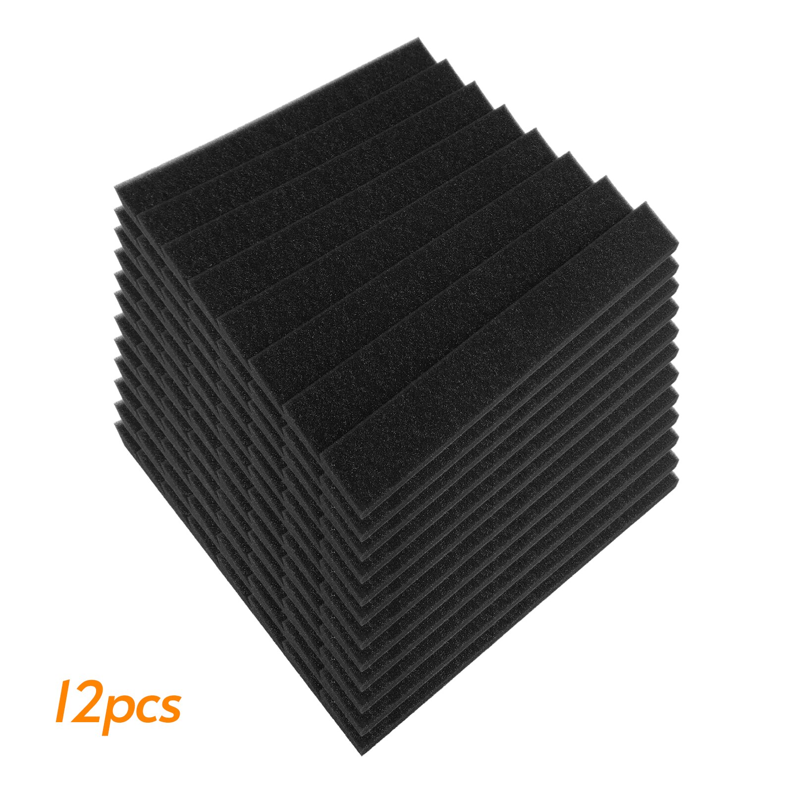 24/12pcs 12*12*1in Studio Acoustic Foams Panels Sound Insulation Soundproof Sound Absorbing Foam Wall Deadening Flame-retardant: Black 12pcs