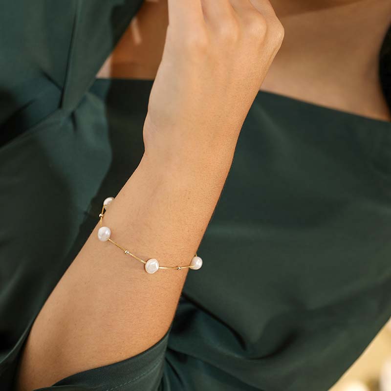 Daimi Persoonlijkheid Mode Parel Armband Drijvende Pearl Met Zilveren Bal Ketting Armband Voor