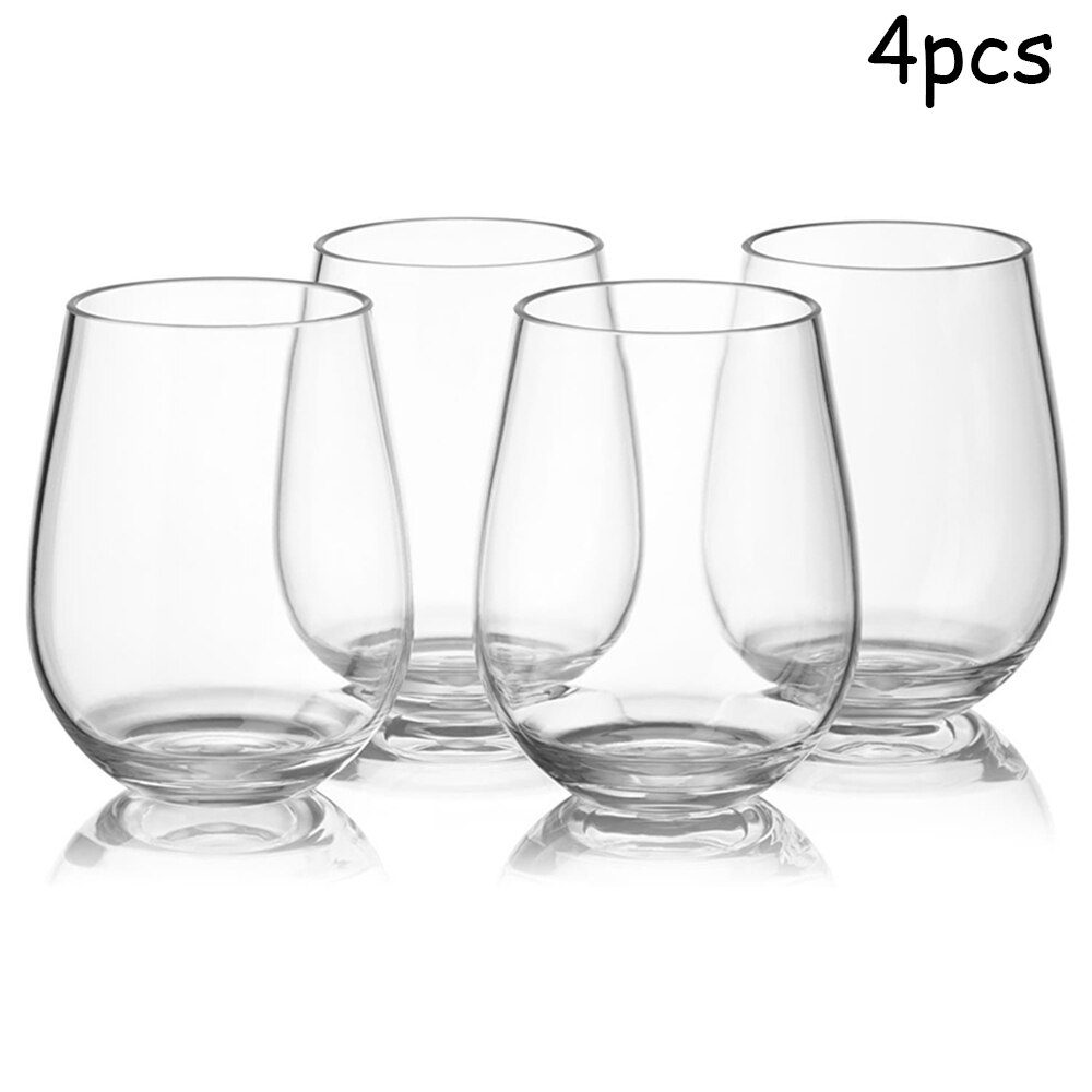 Wine Glass PCTG Shatterproof Unbreakable Red Wine Tumbler Large Capacity High-End Transparent Red Wine Cup Beer Drink Mugs: 4PCS
