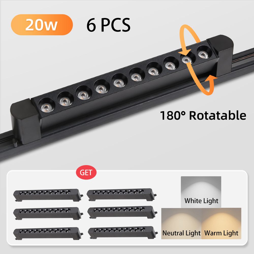 Plafoniera a binario a led 110V 220V Luci di illuminazione su binario 10W/20W Faretti per illuminazione a soffitto per la cucina domestica Camera da letto: Giallo scuro / Blu
