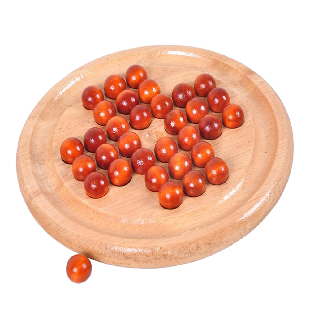 14cm klassiske peg solitaire solo noble puslespil iq mind hjernevrider puslespil bræt træ spil legetøj til voksne børn