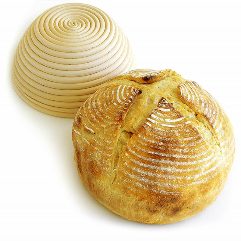Rund brödkorg jäskorg bakning bröd gör jäskorgar för surdegsbröd surdegsjäsningskorg