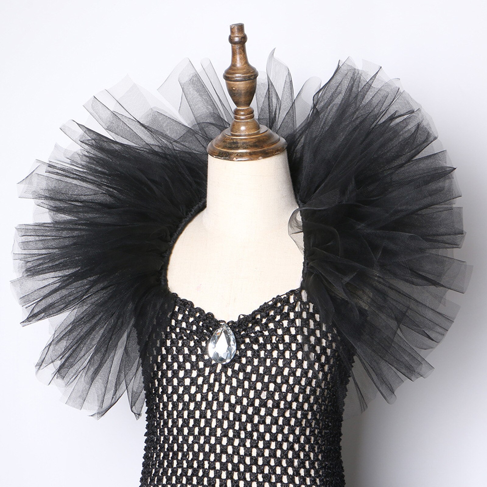 Kids Girls Halloween Costumes Children Princess Tulle Tutu Dress Ankle Length Dresses Devil Carnival Cosplay Outfits Horns Wings