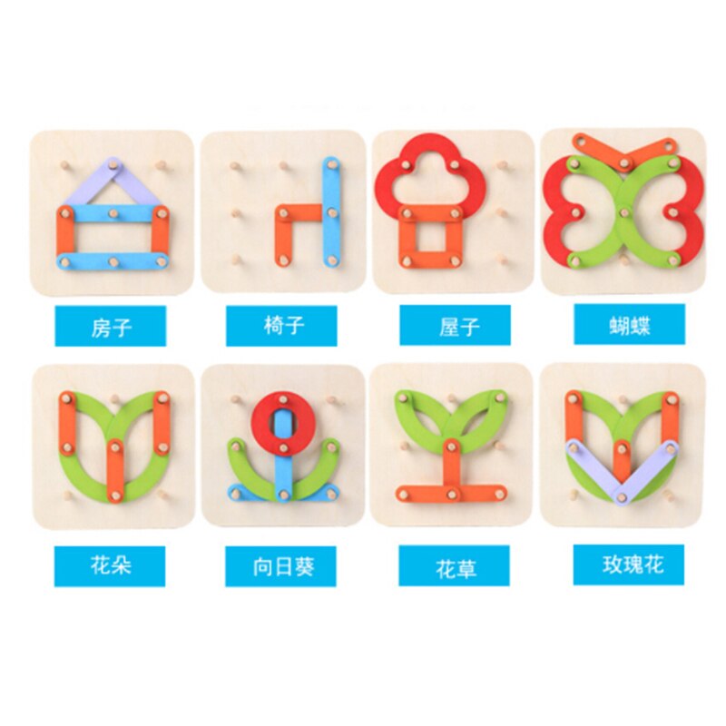 Geometrische Vorm Kolom Set Houten Digitale Brief Dier Puzzel Speelgoed Baby Vroege Onderwijs Kleur Sorteren En Stapelen Spelen Puzzel