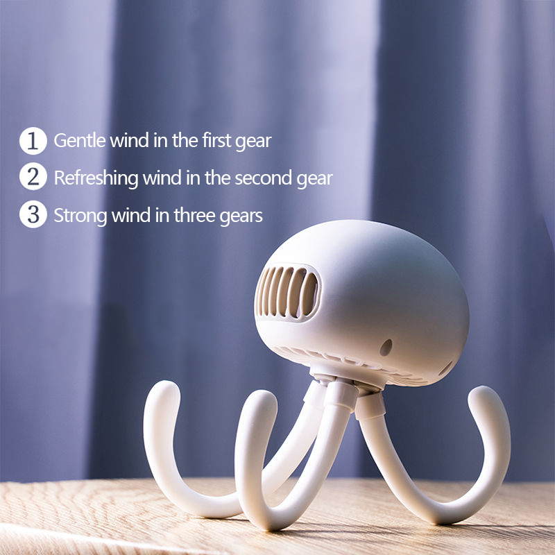 Xiaomi-Mini ventilador portátil de mano, Personal, para cochecito de bebé, asiento de coche, ventilador de escritorio, viene con un trípode flexible con forma de pulpo