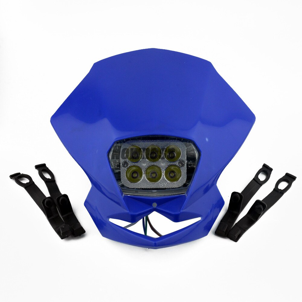 Faros LED universales para motocicleta, lámpara Enduro para KLX, KDX, bicicleta RMZ, DRZ, DR, XR, YZ, CR, Supermoto: Blue