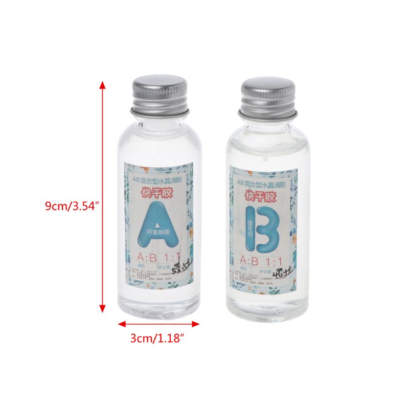 3 Ounce Quick Curing AB Resin 1:1 Kit Clear Hard Epoxy Resin For Jewelry Making