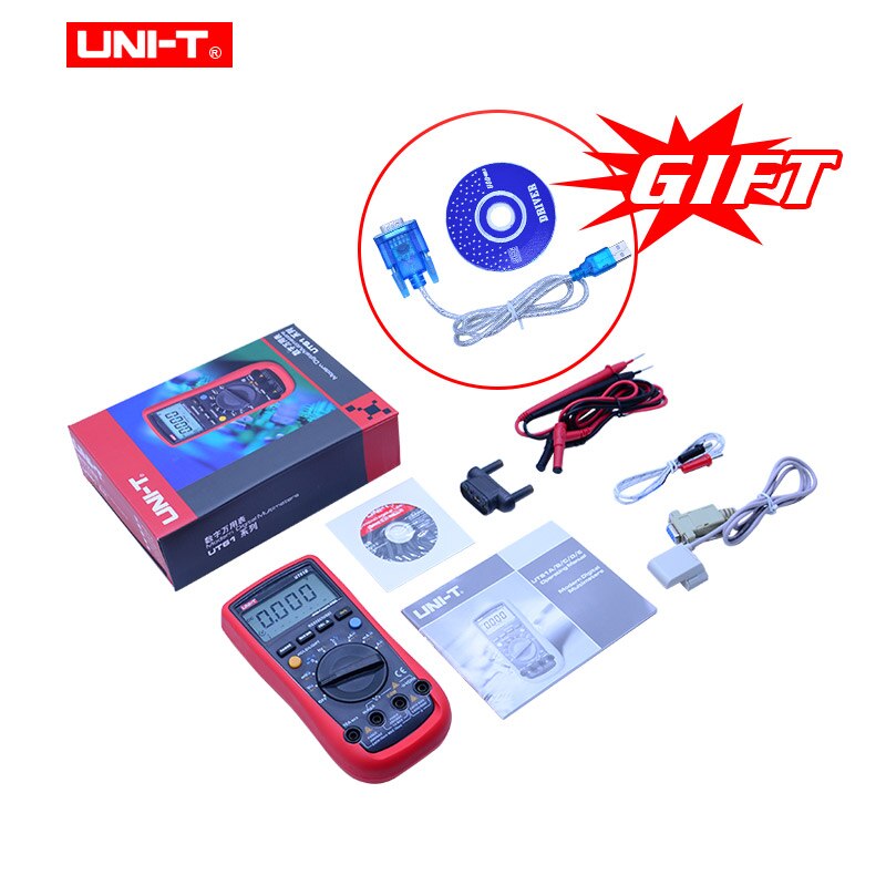 UNI-T UT61A/ UT61B/UT6C/UT6D/UT6E digital multimeter auto range multimetro PC Connect AC DC Voltmeter Ammeter tester+RS232-USB: UT61B