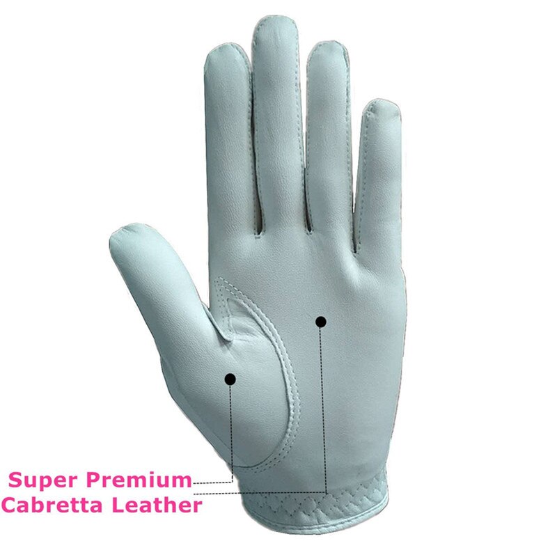 Womens Golf Handschoenen Left Hand Rechts PU Leer met Bal Marker Rh Lh All Weather Grip Dames Fit XS Kleine medium Grote XL 1 Pc