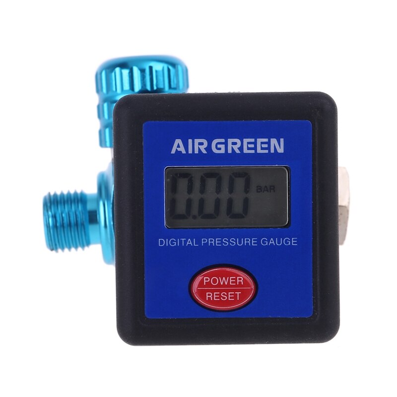 Compact Pressure Gauge with 3 Units PSI/Bar/Kpa Durable Pressure Air Gauge Regulator 1/4" Inlet &amp; Outlet Multipurpose