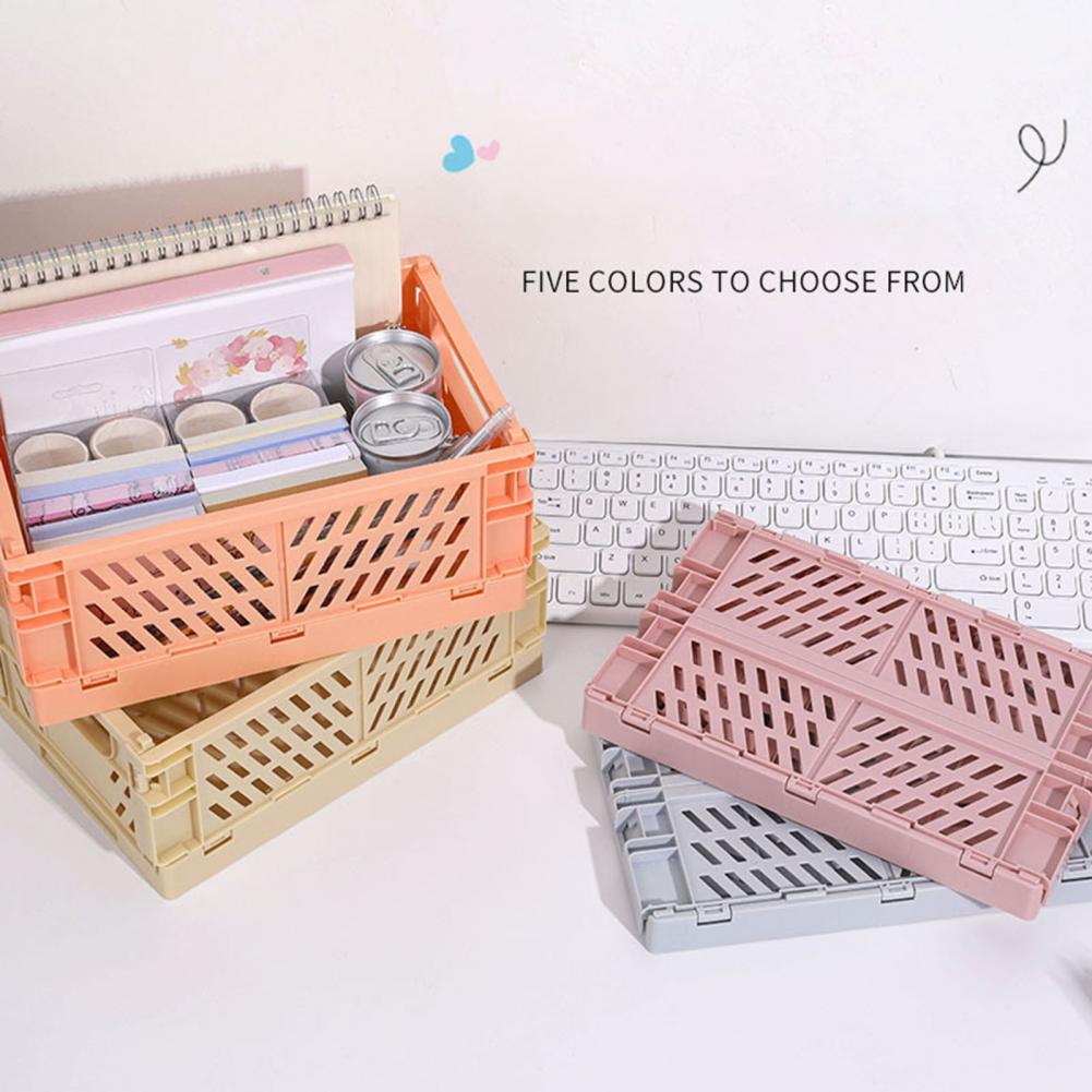 Storage Crate Stackable Large Capacity Multifunctional Foldable Kitchen Warehouse Basket