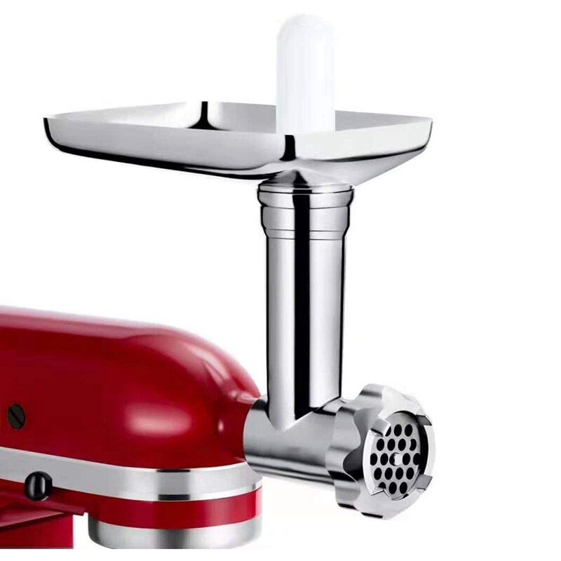 -holdbart kødkværnetilbehør til køkkenbetjeningsbænkblandere med pølsepåfyldningsrør/foodprocessor tilbehør