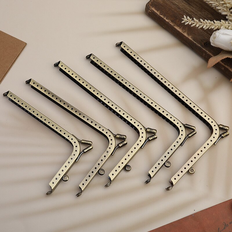 Nonvor 1 sztuk l-kształt metalowy pocałunek blokada zapięcia torebka rama portfel w stylu torebki uchwyt robić torby DIY akcesoria kaletnicze części 5 rozmiary