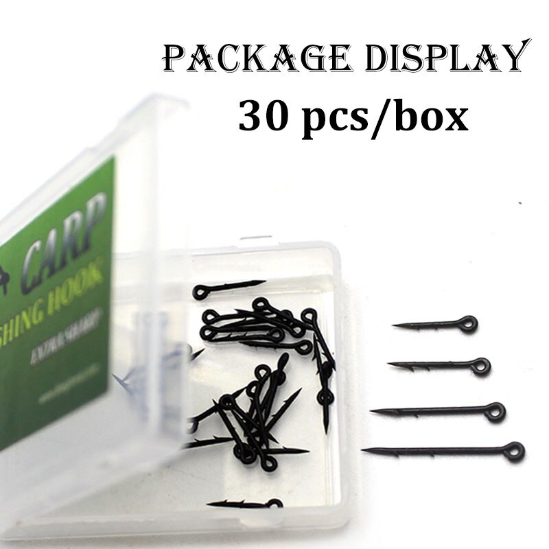 30pcs Carp Fishing Maggot Clip Fishing Bait Ring Hooks Bait Sting Boilie Pin Spike Live Bait Lure Hook Carp Chod Hair Rig Tackle