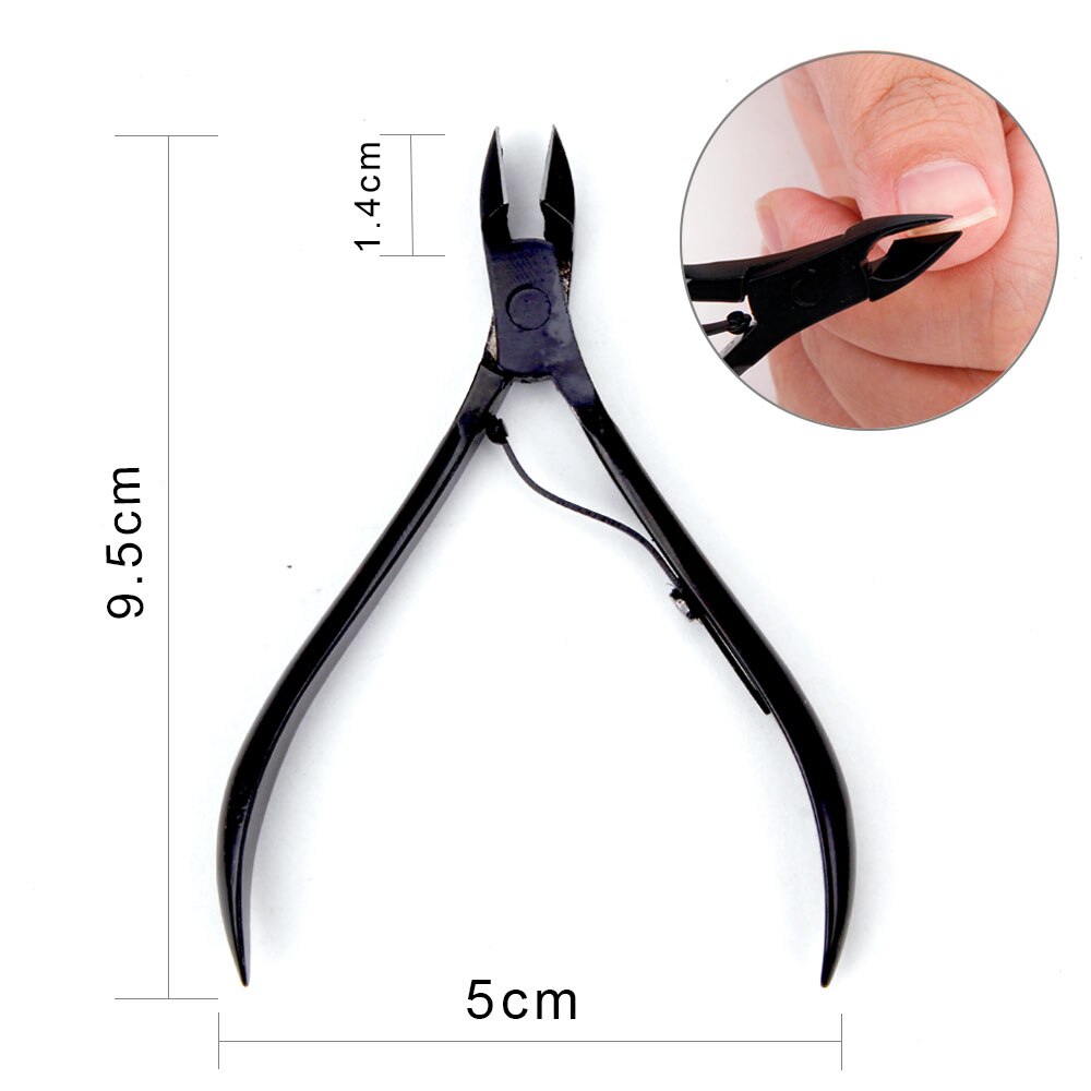 Fingernail Toenail Cuticle Nipper Trimming Stainless Steel Nail Clipper Scissor Cutter Cuticle Plier Manicure Tools: Black