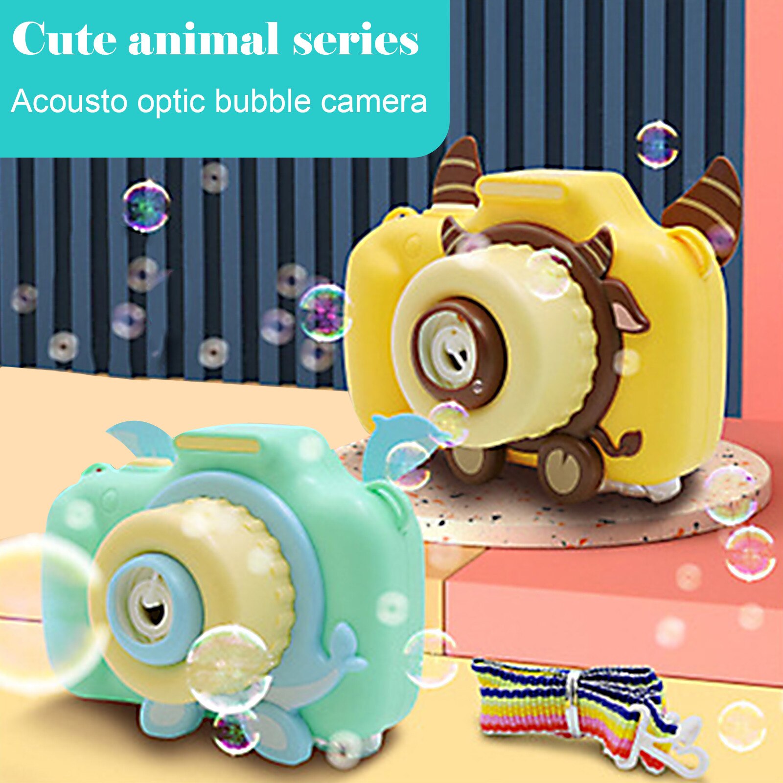 Cartoon Dieren Bubble Machine Lichte Muziek Automatische Bubble Blazen Camera 10Ml Zomer Kinderen Outdoor Speelgoed Игрушки