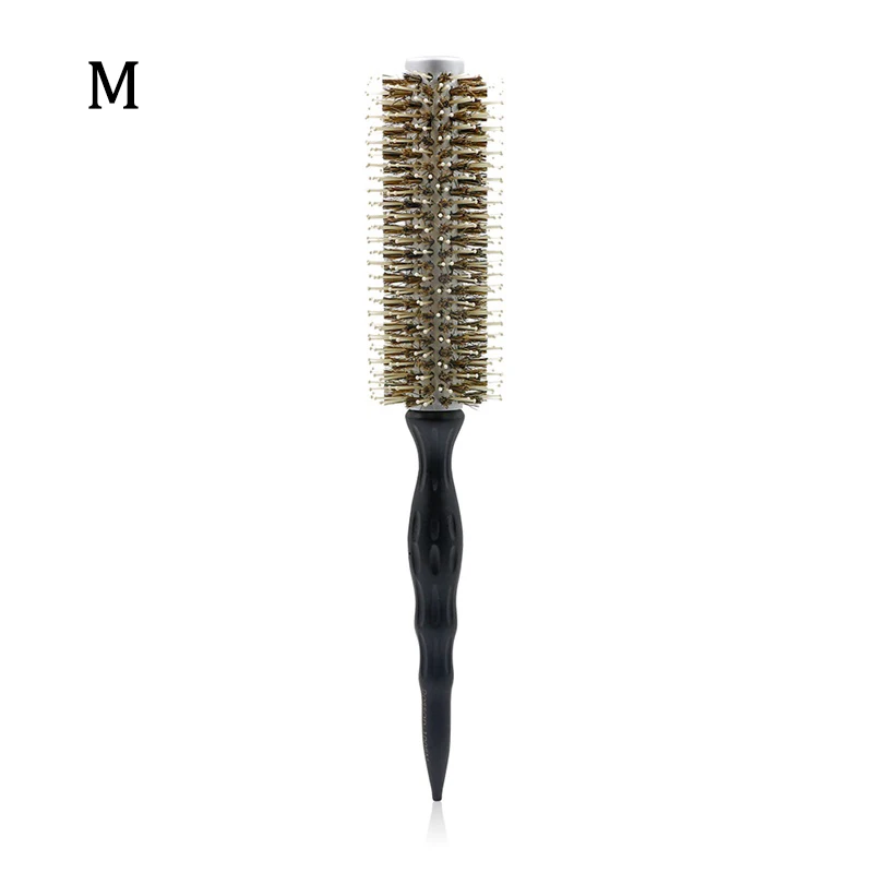 Escova redonda de cabelo profissional para salão de beleza, cerdas de javali de cerâmica, antiestática e resistente ao calor, ferramenta de estilo para cabeleireiro e barbeiro: Verde