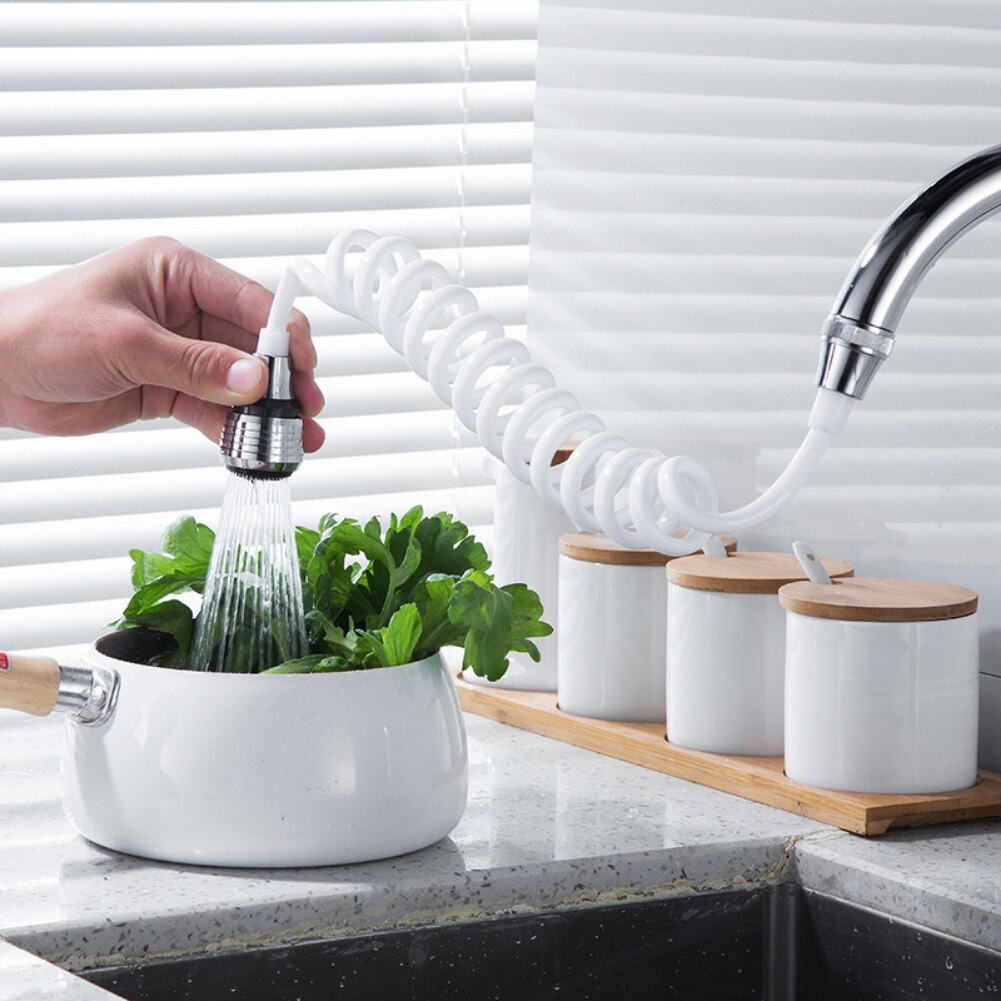 Flexible Water Saving Tap Adapter Long Hose Faucet Extender Nozzle Sink Spray Bubbler Sprinkler Bath Shower Faucet Accessories