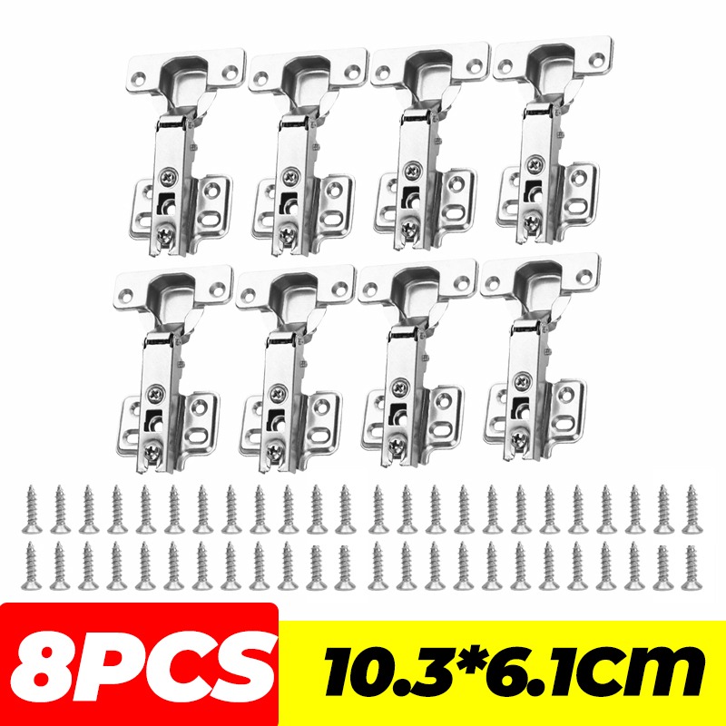 Bisagra para gabinete de muebles, bisagras ocultas de Cierre Suave, amortiguador de cierre oculto, bisagra de acero para puerta de armario de cocina con tornillo: YELLOW