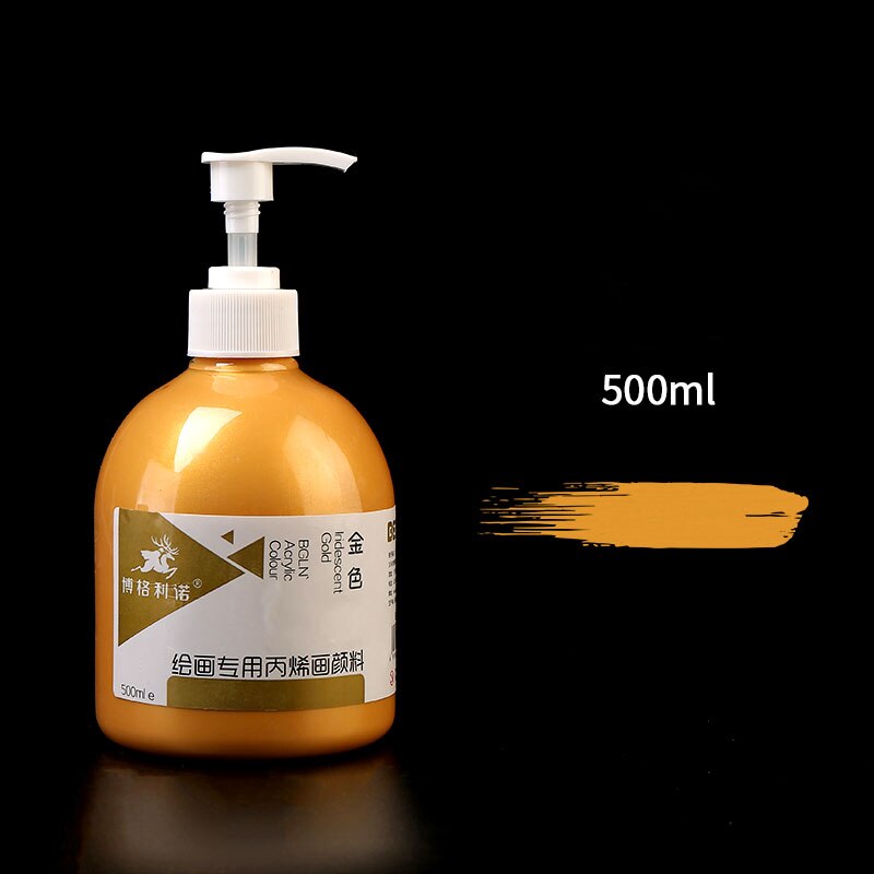 300 500ml Golden Acrylic Paint Metal Paint Wood Paint Quick-drying Waterproof Furniture Statue Wall Painting Hand-painted Paint