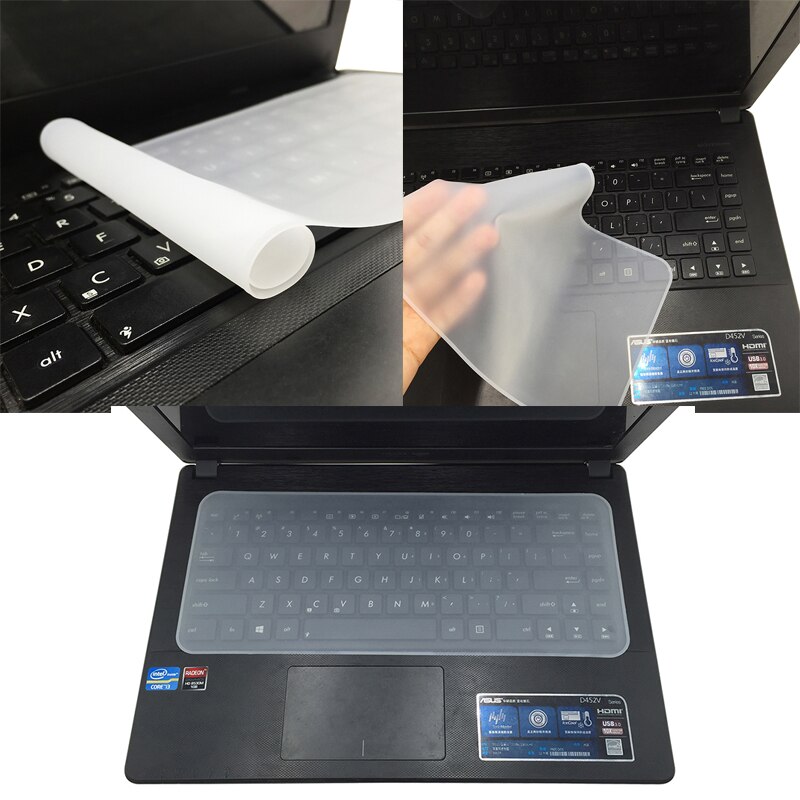 Wit Transparant Siliconen Toetsenbord Beschermhoes Stof-en Waterdichte Toetsenbord Film Universele Voor Notebook Laptop