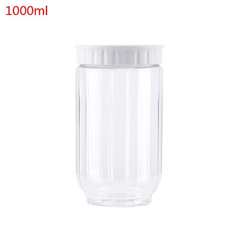 Keuken transparante voedselcontainer met deksels afsluitbare pot granen bonen rijst afgesloten plastic melkpoederpot  n58c: M-1000ml