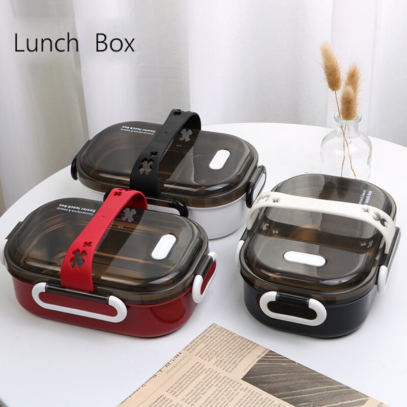Portable Insulated Lunch Box Leakproof Stainless Steel Bento Box Office Worker Microwave Tableware Salad Food Storage Containers