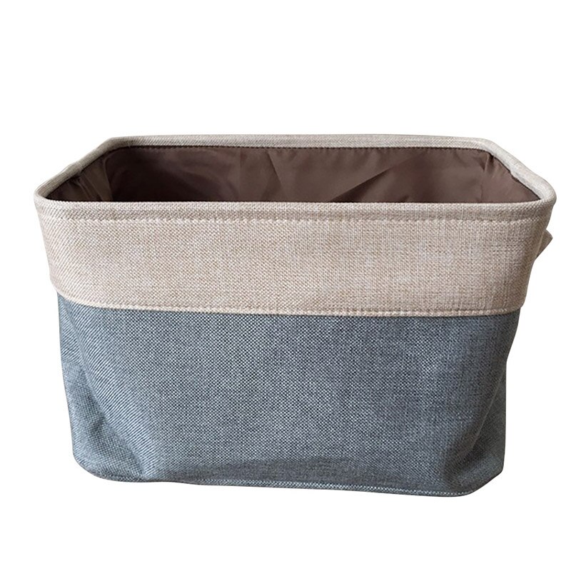 Cover-less Cotton Linen Red Baskets Toy Large Storage Clothes Canvas Box Wine Double-layer Compartment: Dark Gray / L