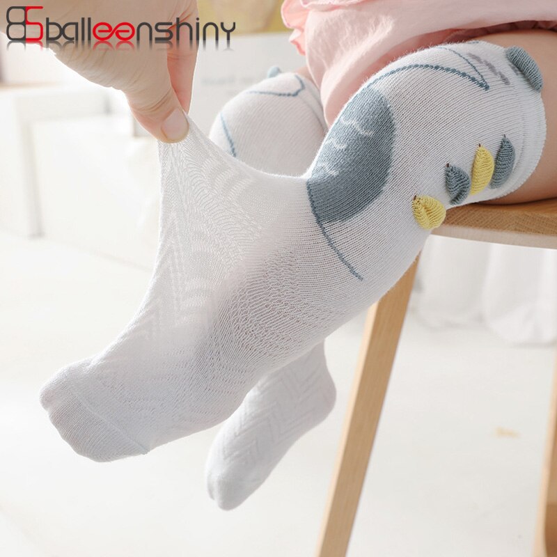 Balleenshiny 1 Paar Leuke Dinosaurus Baby Sok Ademend Mesh Katoen Lange Sokken Voor Baby Meisjes Jongens Pasgeboren Knie Hoge Sokken