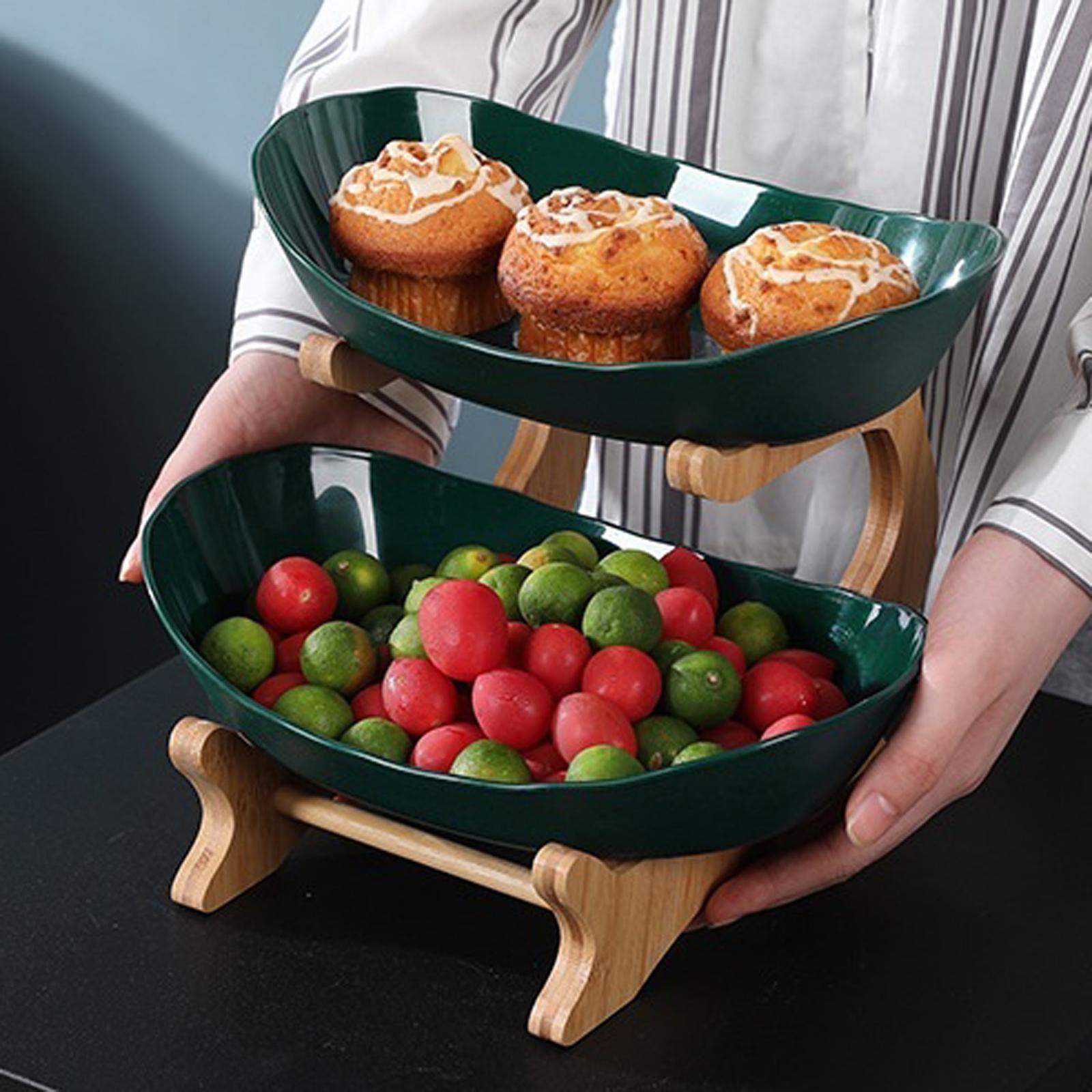 Tiered Tray Fruit Plate Appetizer Snacks Candy Shelves Organizer