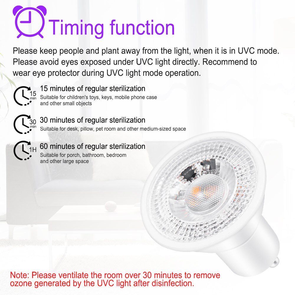 E14 Germicidal Light UVC Lamp Sterilizer E27 LED UV Desinfection Lamp GU10 LED Ultraviolet Light Bulb MR16 48 60 80leds Amuchina