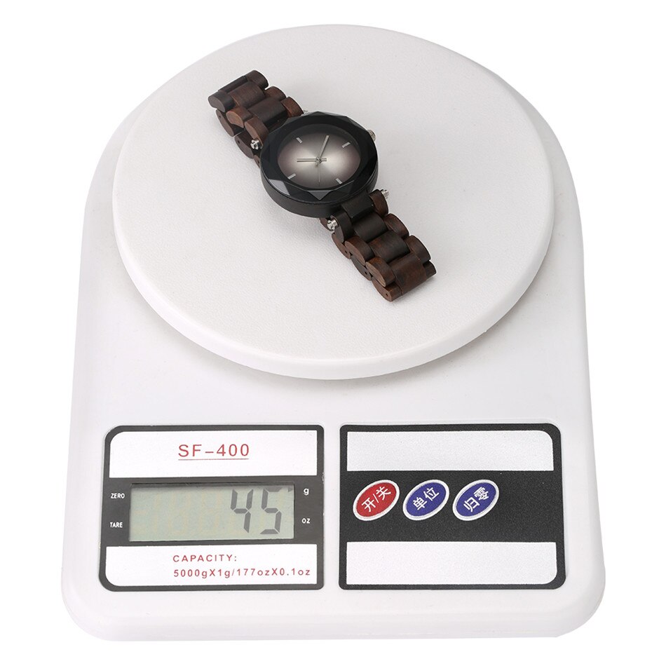 Helder zwart rond analoog display dameshorloge quartz uurwerk retro natuurlijk houten armbandhorloge dames houten horloges