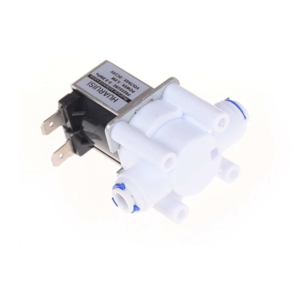 Válvula solenoide elétrica de água 24v 1/4 &quot;, conexão de mangueira para ro, sistema puro de osmose reversa, controlador ro, 1 peça