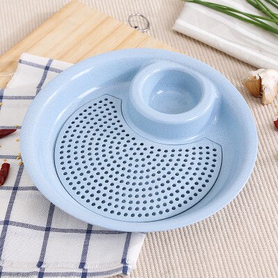 Accessoires de cuisine outils double couche égoutté vinaigre plat boulette assiette à dîner gadgets de cuisine produits pour plats de cuisine.: Bleu