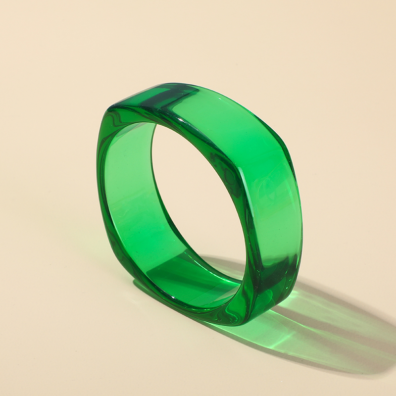 Nuovo braccialetto acrilico trasparente alla moda per donna Braccialetti da festa in resina Braccialetti con ciondoli firmati Regali di gioielli per ragazze: Rhodium placcato