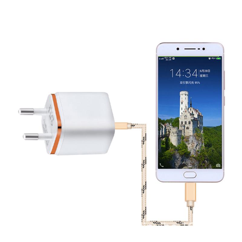 Usb Caricatore Universale di Viaggio Spina di UE 2A Veloce Adattatore di Ricarica portatile A Doppia Parete caricatore Del Telefono Mobile cavo Per il iphone Samsung