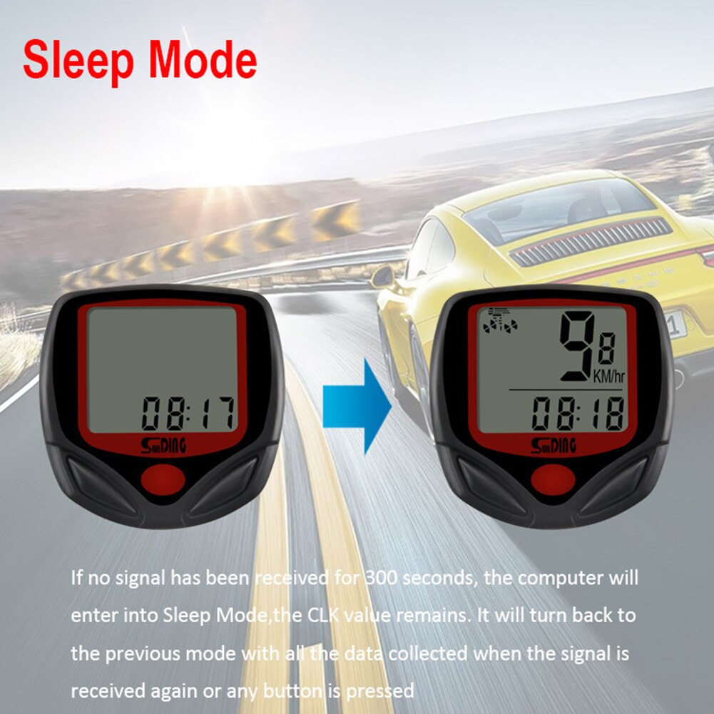 SunDing MTB Mountain Bike Odometer Speedometer Cycling Wired Stopwatch Waterproof Bicycle Computer Luminous Riding Accessories