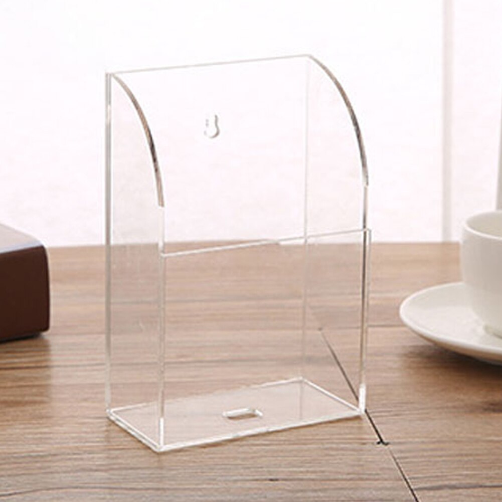 Living Room Bedroom Transparent Storage Box Acrylic Office Wall Mount Organizer Rack Space Saving Remote Control Holder Durable