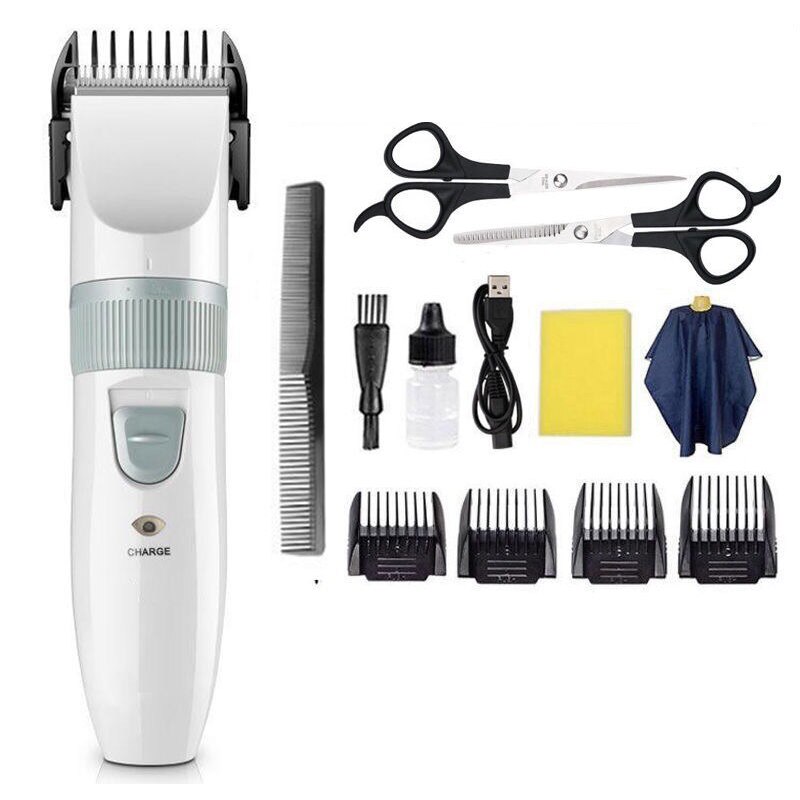 Machine Winkel Clipper Kapper Trimmer Voor Kortharige Mannen Tondeuse Baard Trimmer Professionele Elektrische Scheerapparaat Haar Snijden kapper baardtrimmer tondeuse haar cutting machine barber tools kappers: white set