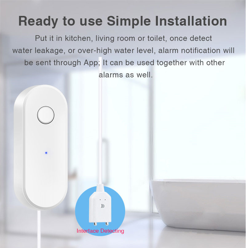 WiFi Water Level Sensor Flood Leak Detector Tuya Leakage Alarm Smart Home Life APP Water Alert Overflow Alarm Security System
