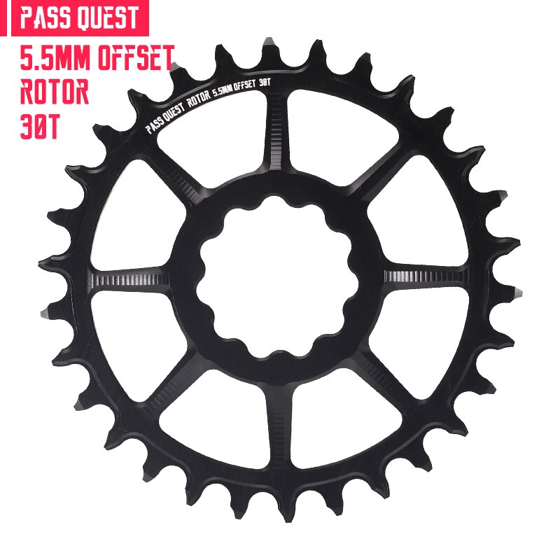Pass Quest 5.5Mm Offset Kettingblad Crank Rotor Speciale Kettingblad Positieve En Negatieve Tanden Kan Niet Chain Eagle: Round 30T