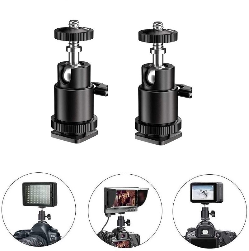 Camera Screw 1/4" and 3/8‘’ Converter Threaded Screws 1/4" Shoe Adapter Mount Camera Ball Head Set for Camera Tripod Light