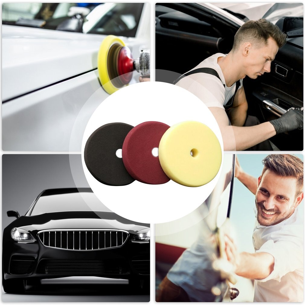3pcs/set 6 inch/7 inch Sponge Polishing Disc Flat Restoring Disc Polishing Wheel Disc Grinding Self-adhesive Sponge Disc
