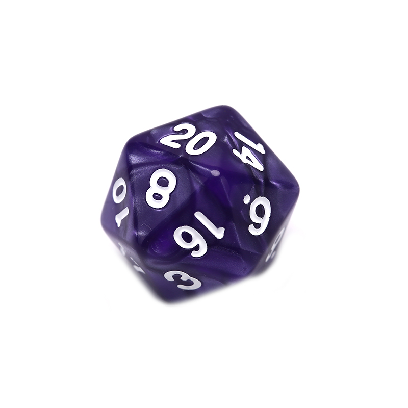 1PC Duurzaam Pearlized D20 Dobbelstenen Acryl 20 Zijdige Dobbelstenen voor Board Game: WP
