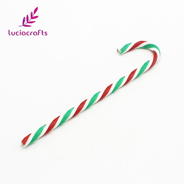 Lucia ambachten 6 stuks 15cm Acryl Snoep Hanger Kruk Ornament DIY Kerstboom Opknoping Decoraties Accessoires H0251: green