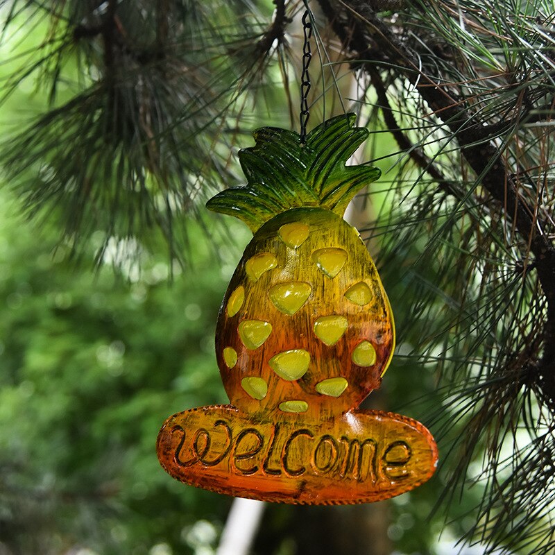 Abacaxi Kawaii Chrines Sino de Vento Ao Ar Livre Decoração Do Jardim Do Metal Pendurado Na Parede Para Sala de estar Da Casa de Café Decoração Do Gramado Do Pátio