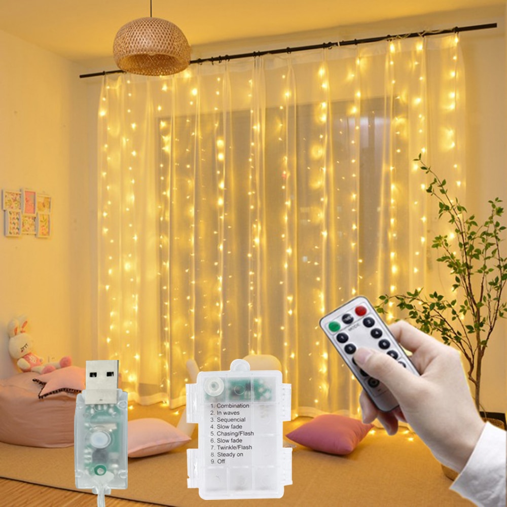 3Mx1M/2M/3M Battery LED String Lights USB Fairy Lights Garland For Year Wedding Party Christmas Home Curtain Decoration
