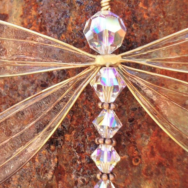 Dragonfly Crystal Dragonfly Window Hanging Decor Crystal Dragonfly Pendant Ornament for Patio Garden Lawn