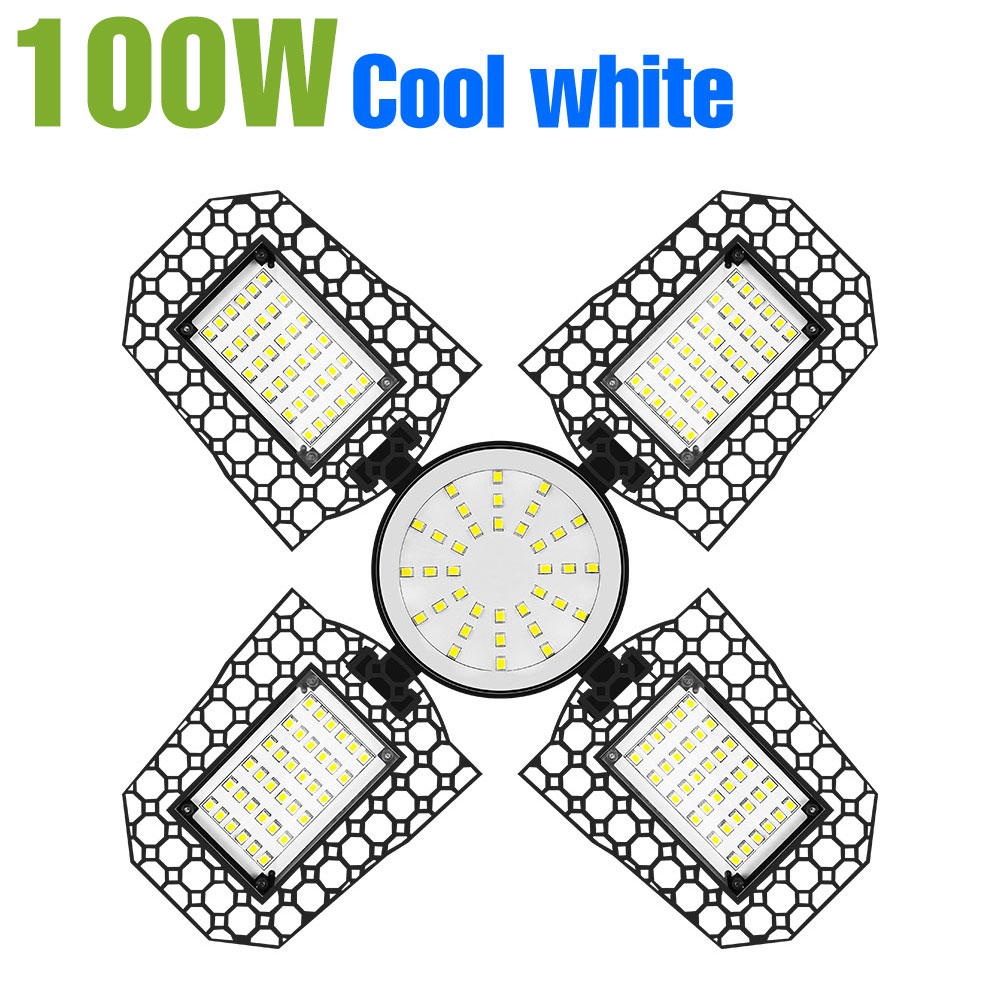 200w led-garagepære  e27/e26 lamper 100w deformerbar foldbar til hjemmelager 150w værksted, kælder  ac85v-265v 3000k/6000k: Blå
